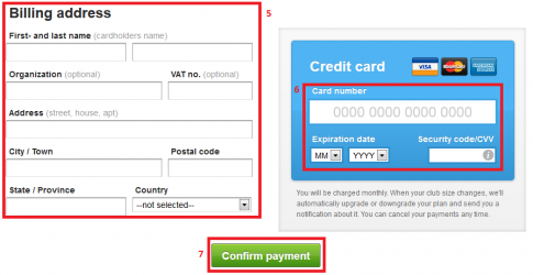 Credit card payments - personal information