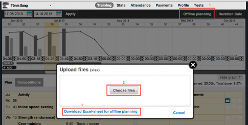 Offline training planning on Sportlyzer