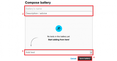 Creating tests and test batteries as an athlete - create battery 2