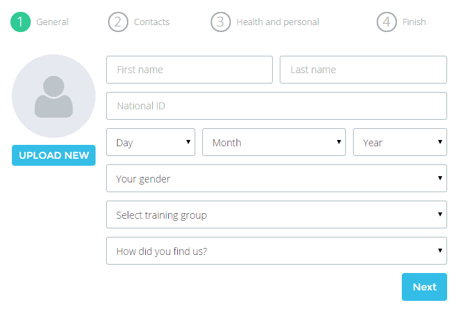 Membership application widget