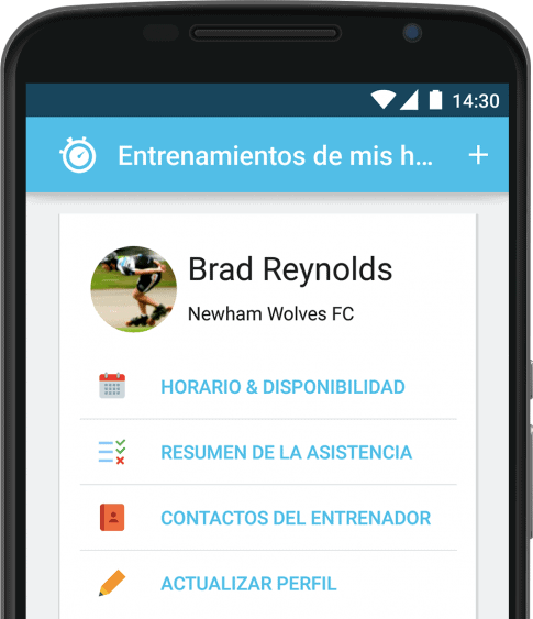 Aplicación Sportlyzer para Padres - Inicio