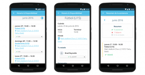 Aplicación Sportlyzer para Padres – Calendario, Disponibilidad, Asistencia