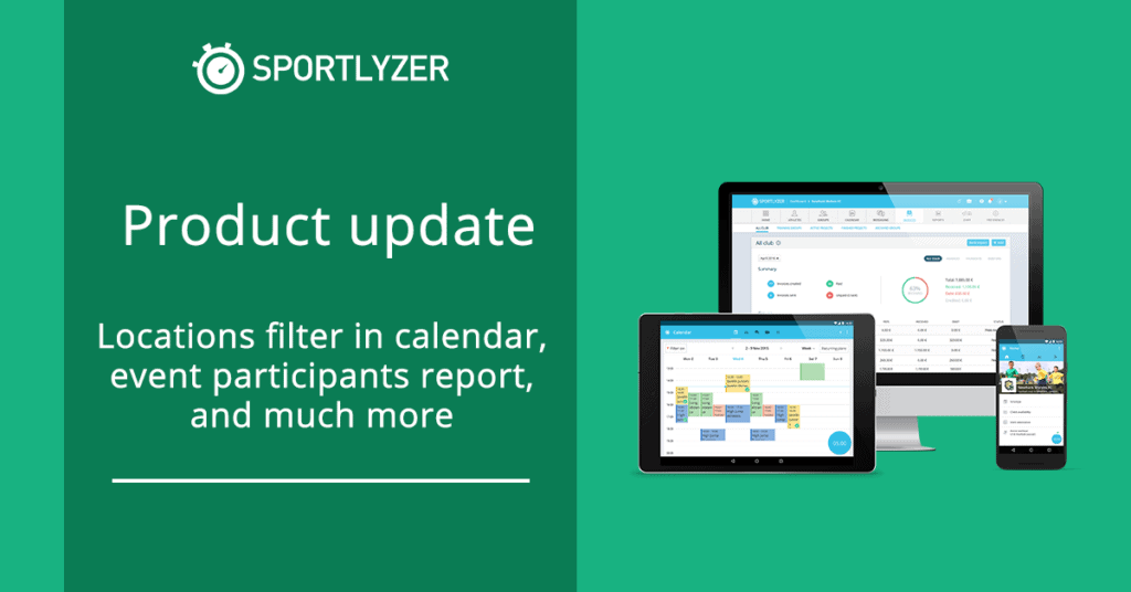 Sportlyzer product update - locations filter and more