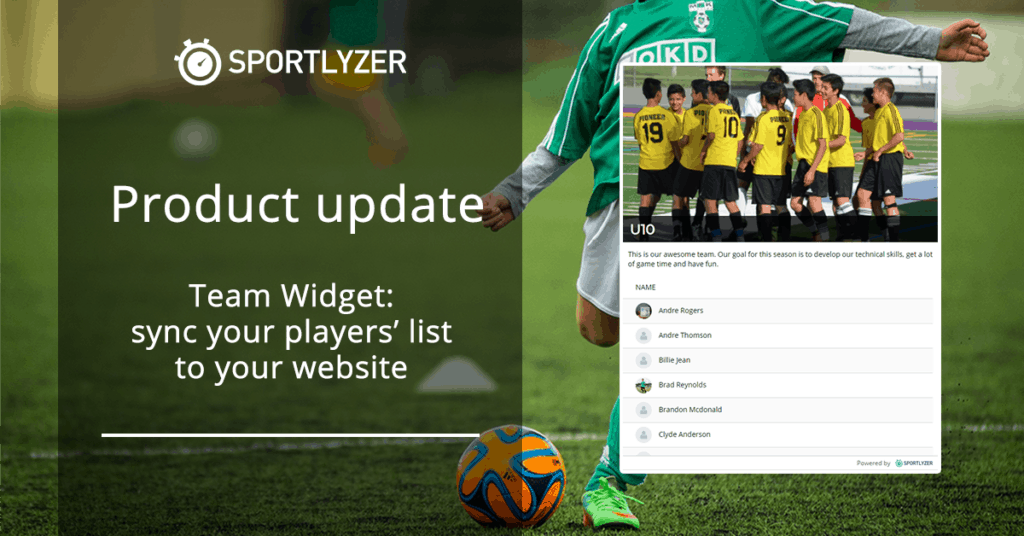 Team widget – sync your players list to your website