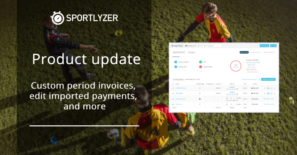 Product update - Custom period invoices - Sportlyzer